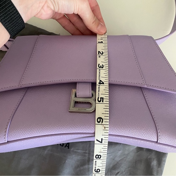 AUTH BALENCIAGA Hourglass Downtown Lilac Shoulder Bag crossbody - Picture 5 of 13